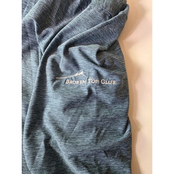 STRAIGHT DOWN Blue Gray Quarter Zip Active Golf "Broken Top Club" Shirt SZ L - Picture 3 of 8